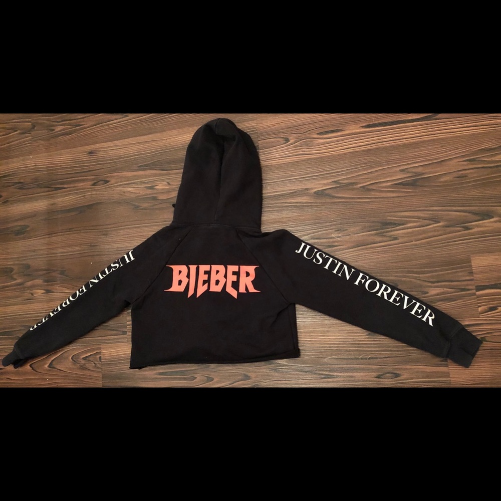 JUSTIN BEIBER cropped hoodie Sz. S “Justin Forever